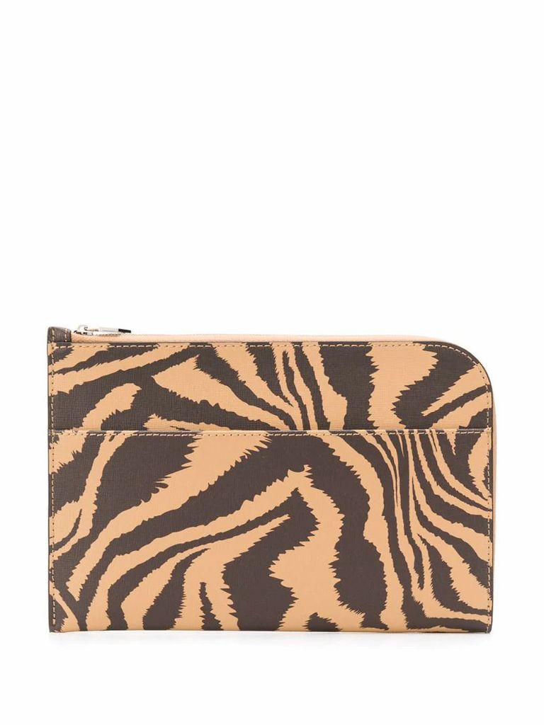 tiger print clutch bag