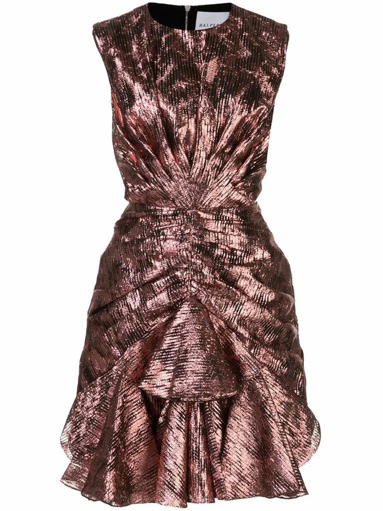 metallic sleeveless dress