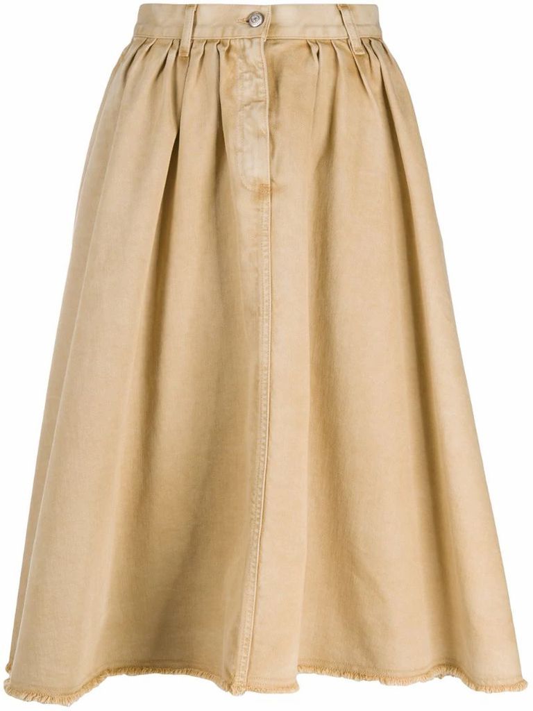 mid-length pleated skirt