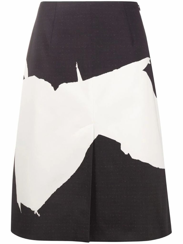 abstract-print A-line skirt
