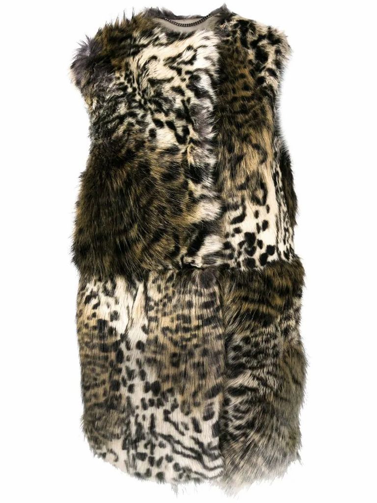 faux fur sleeveless coat