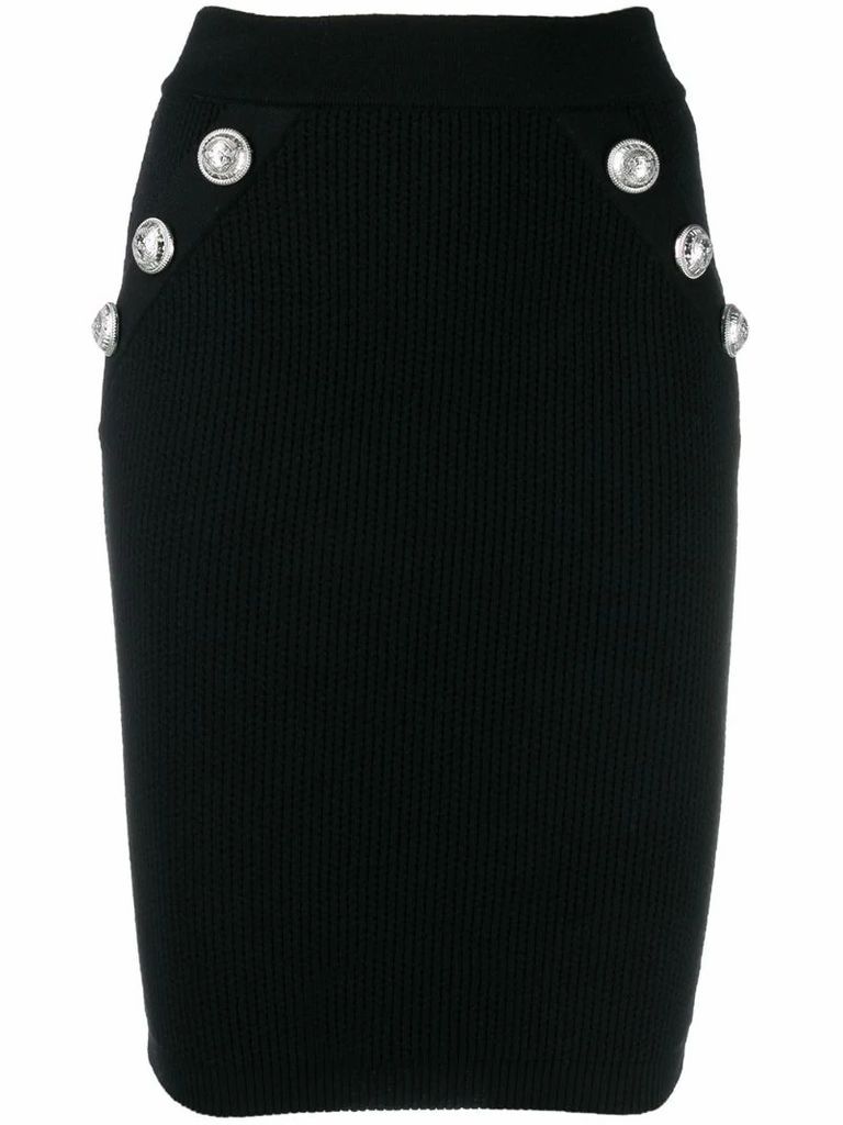 ribbed knit fitted skirt