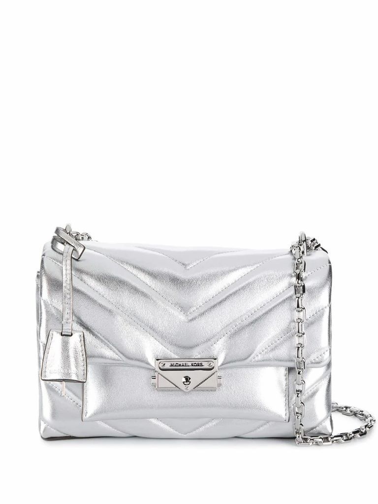 metallic quilted bag