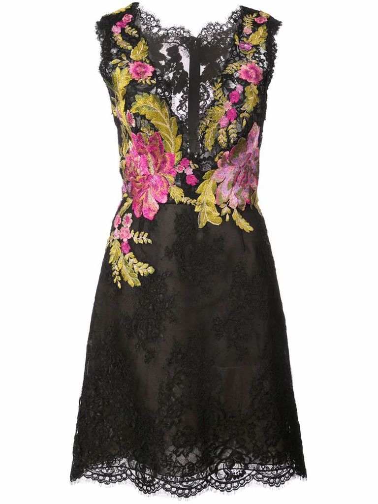 floral embroidered lace dress