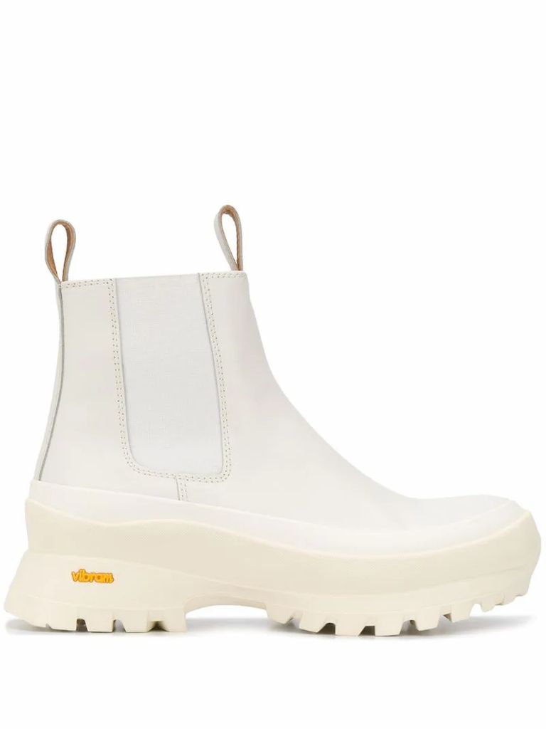 Vibram sole ankle boots