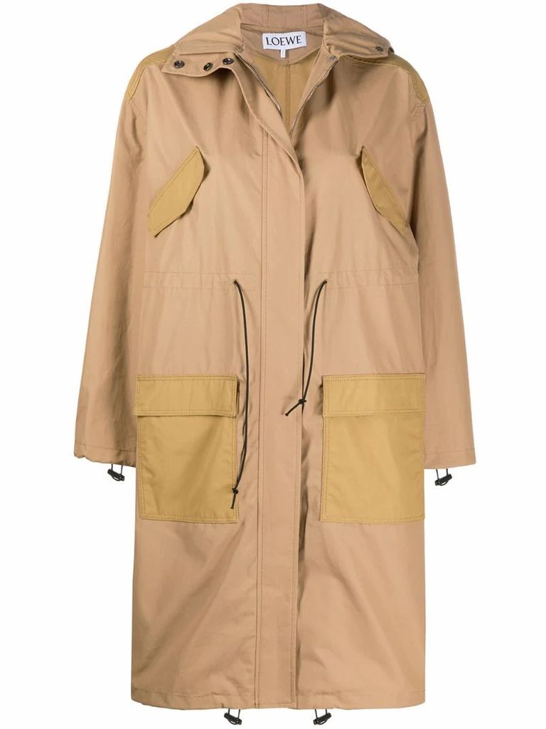 two-tone parka coat
