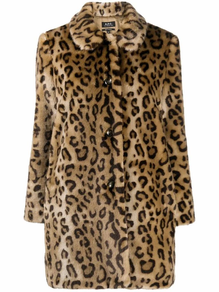 leopard print shearling coat
