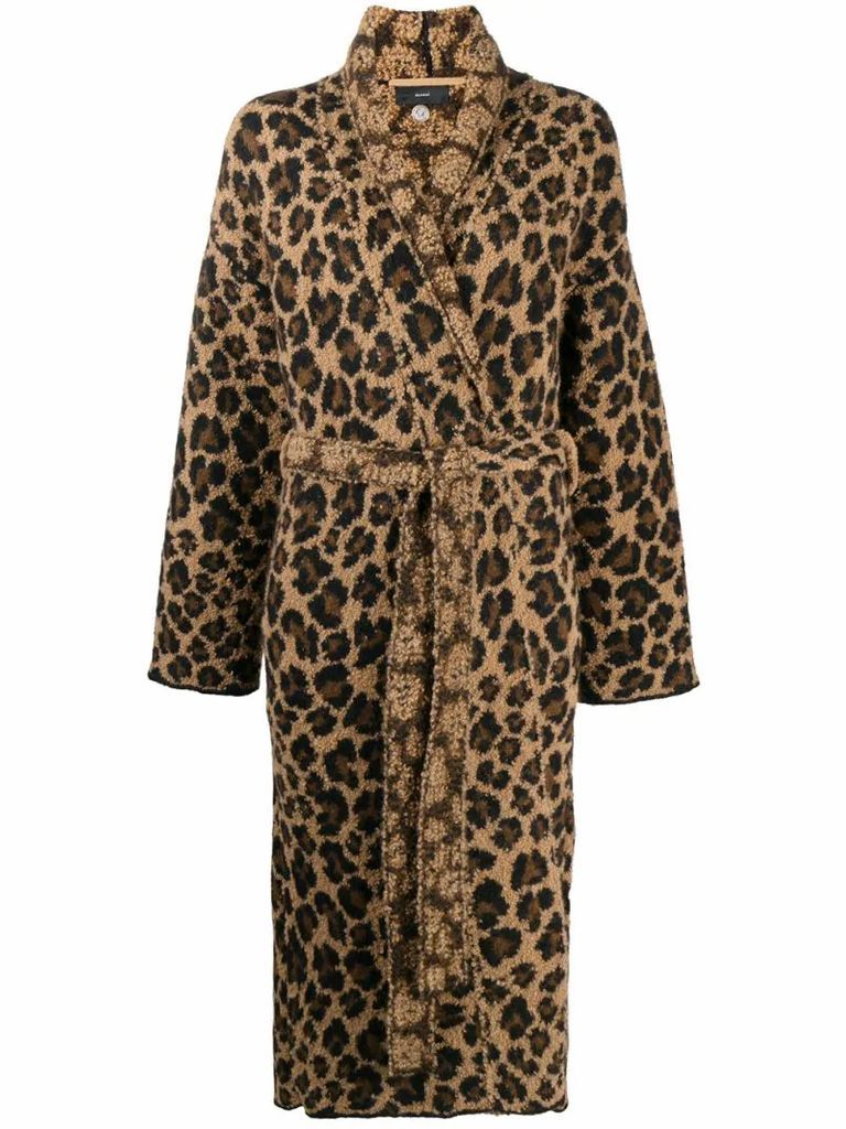 oversized leopard print cardi-coat