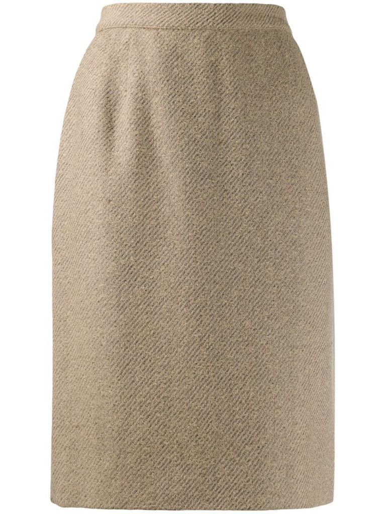 1980s woven pencil skirt