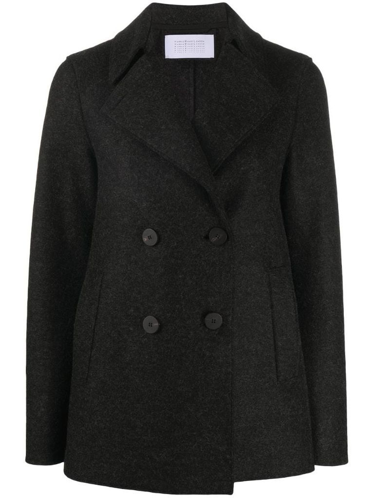 double-breasted short peacoat