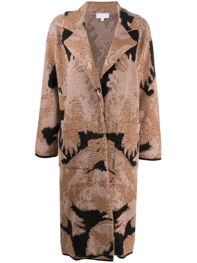 abstract knit cardigan coat