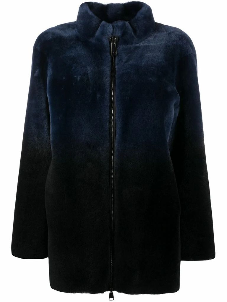 blue shearling coat