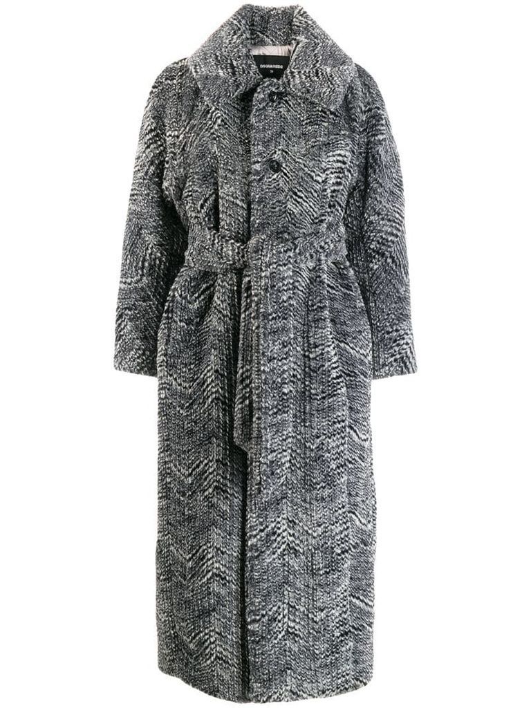 mid-length belted coat