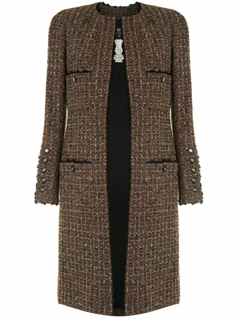 1994 collarless woven coat