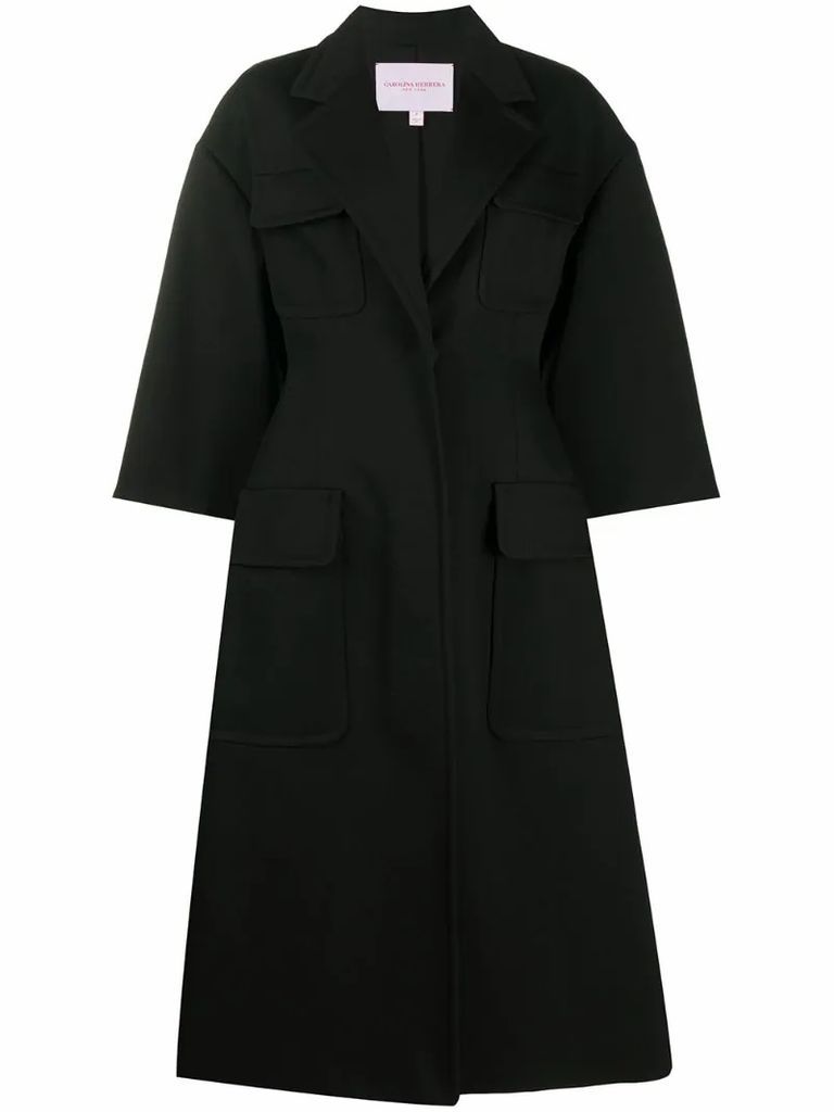 multi-pocket oversized coat