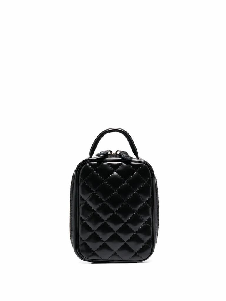 quilted faux leather tote
