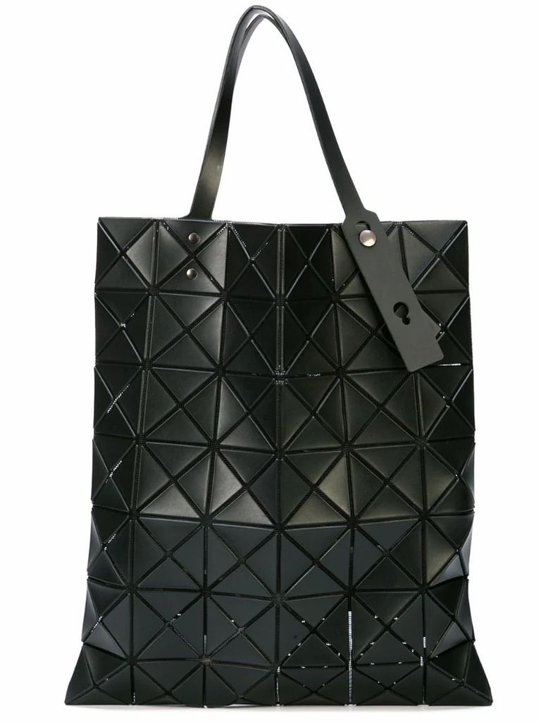 articulated geometric panel tote bag