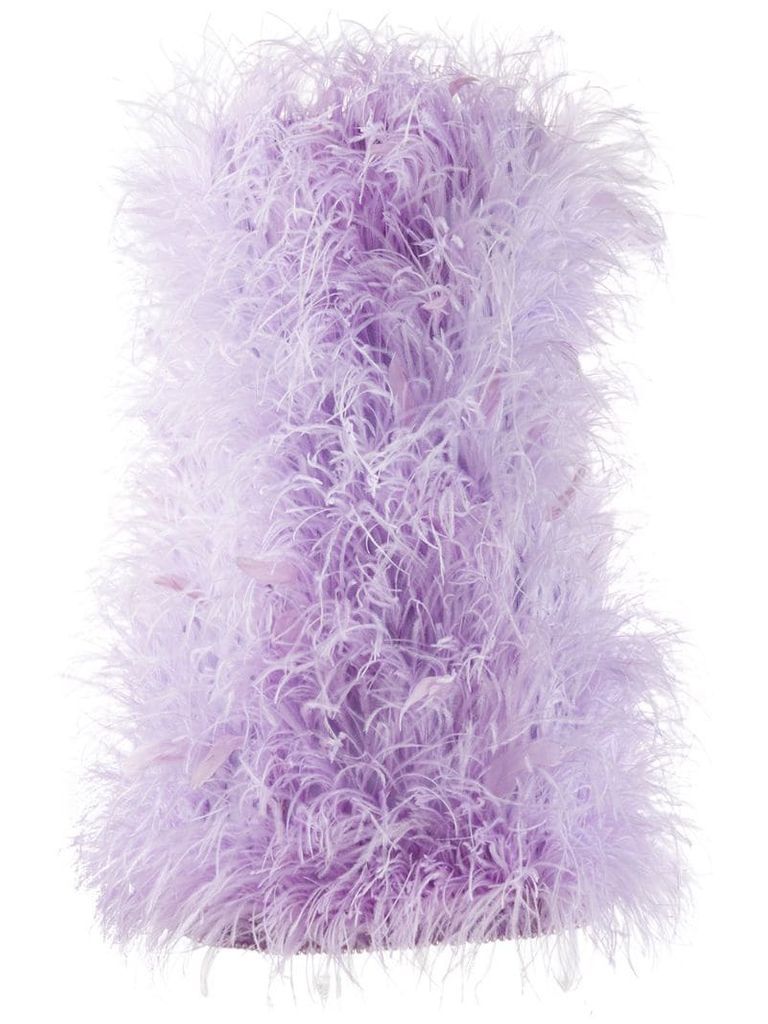 ostrich-feather mini dress