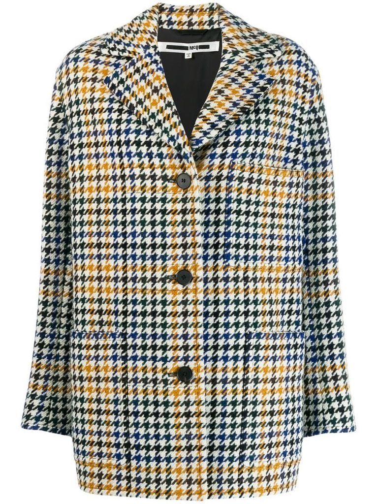 houndstooth check coat