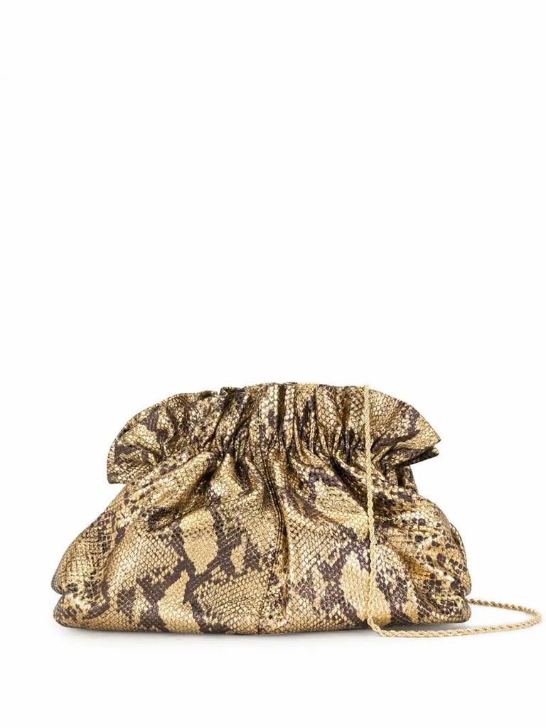 Loretta snakeskin-effect clutch bag