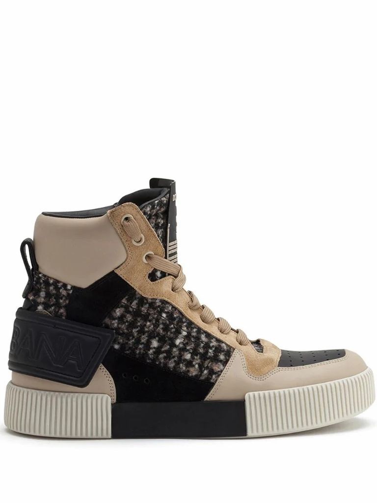 Miami houndstooth high-top sneakers