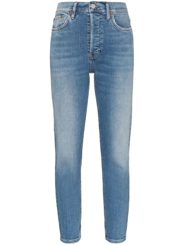 high-rise cropped skinny jeans