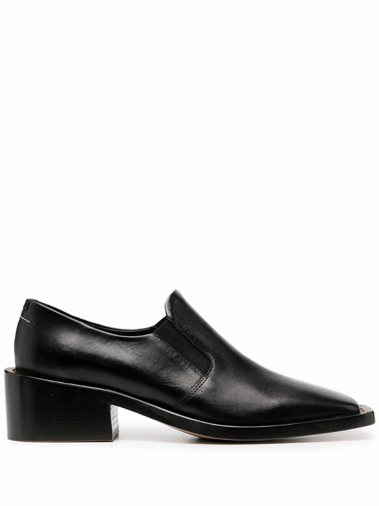 heeled square-toe loafers