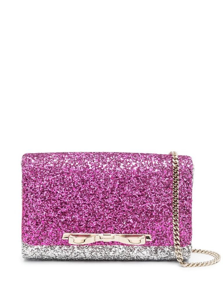 glitter-embellished clutch bag