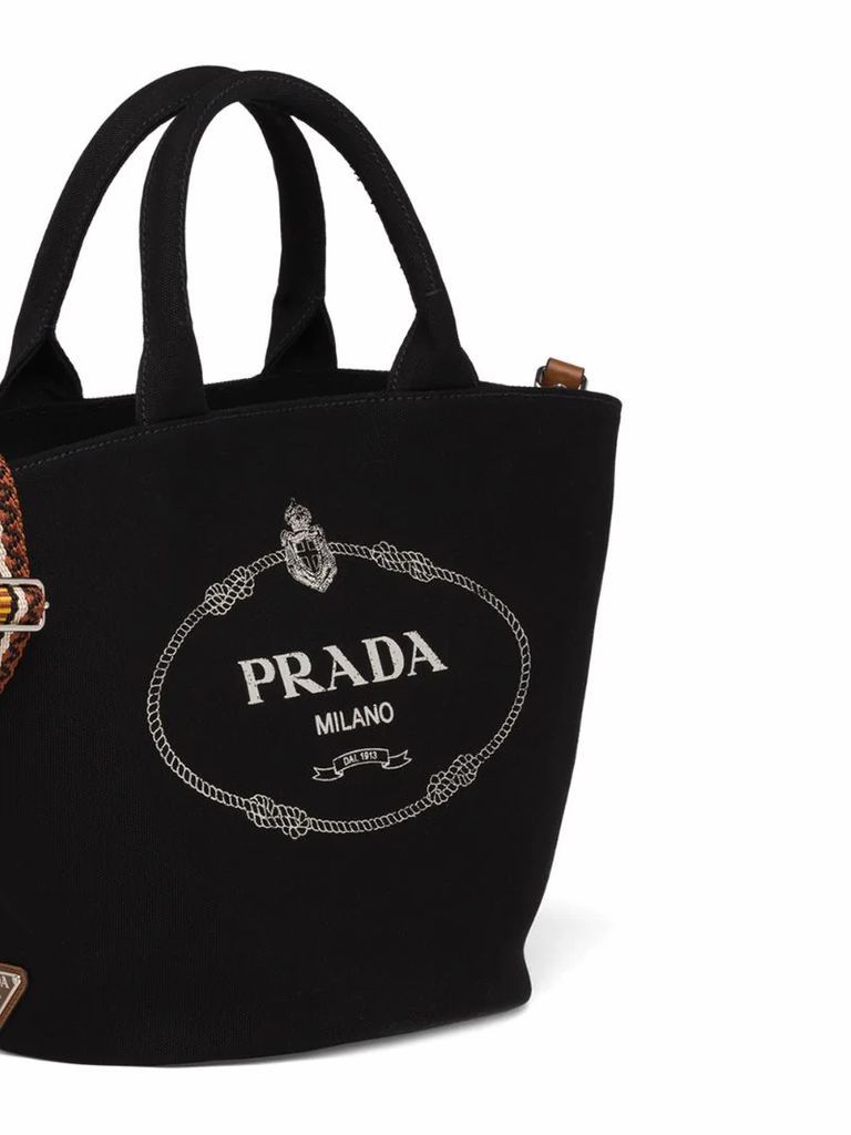 logo embroidered tote bag
