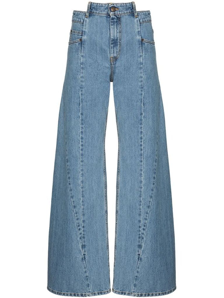 Décortiqué asymmetric wide leg jeans