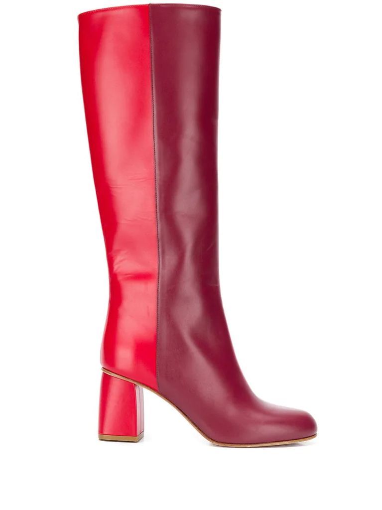 Avired two-tone boots