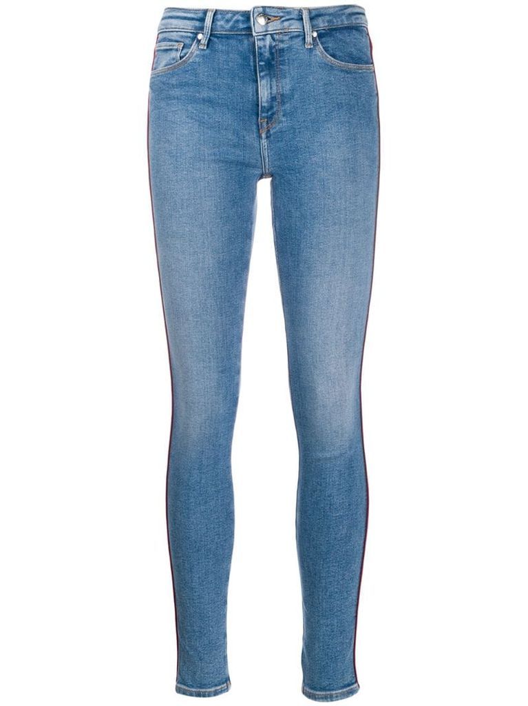 piped detail skinny jeans