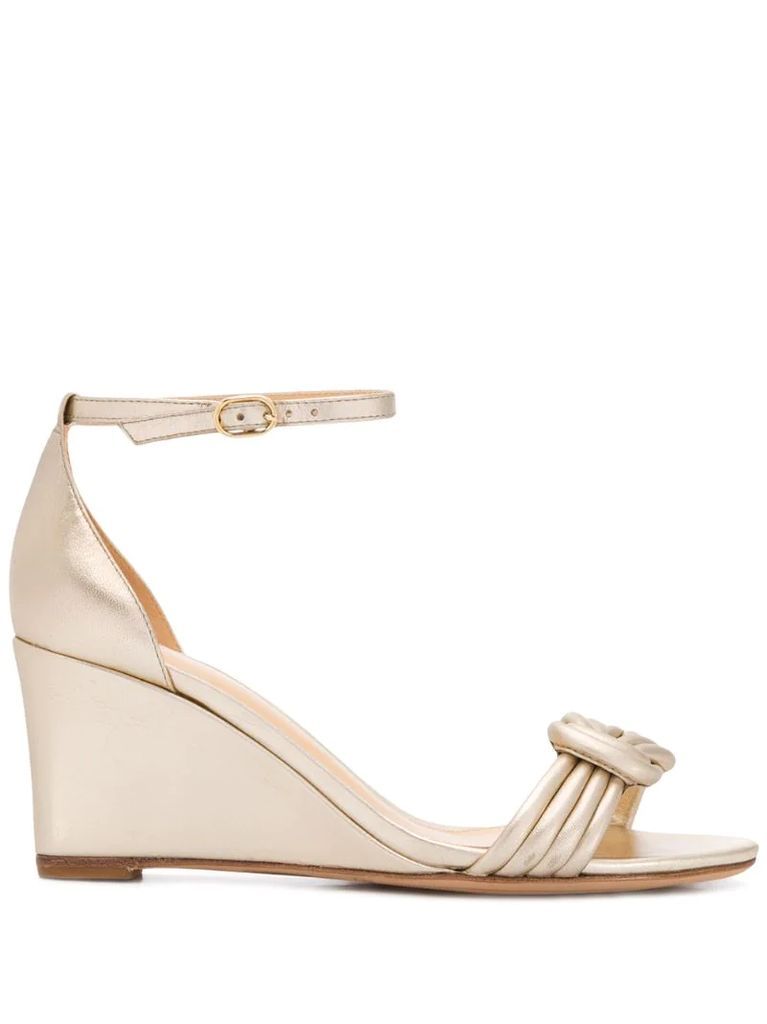 Vicky knotted wedge sandals