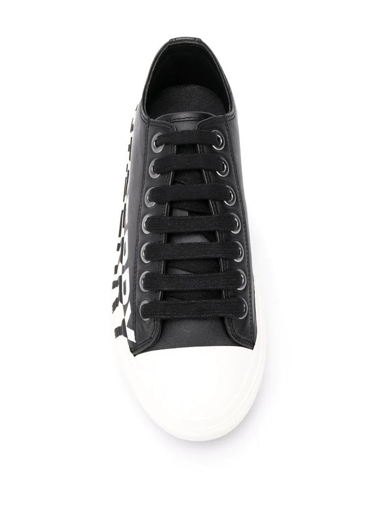 logo print lace-up sneakers