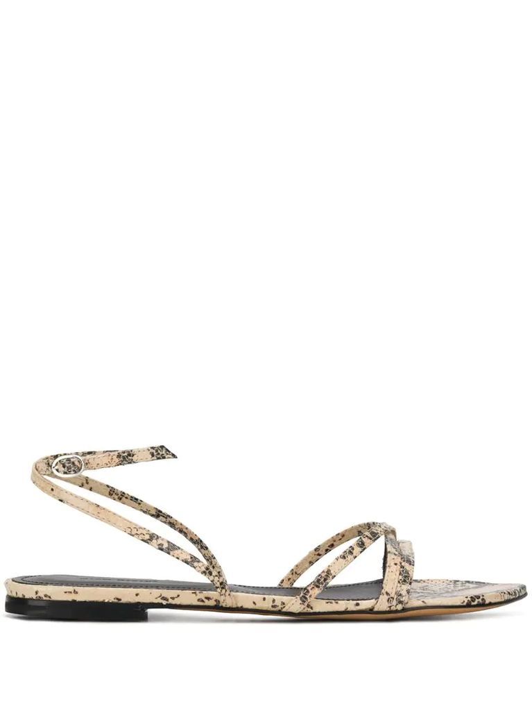 Apopee python-effect leather sandals