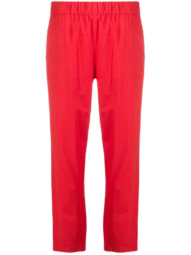 high-rise cropped skinny trousers