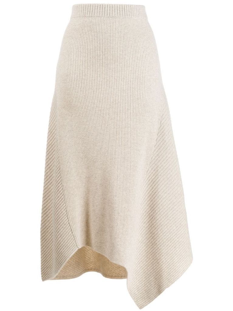 knitted asymmetric skirt