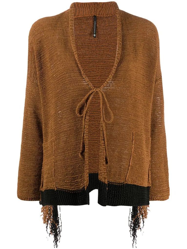 front-tied fitted cardigan