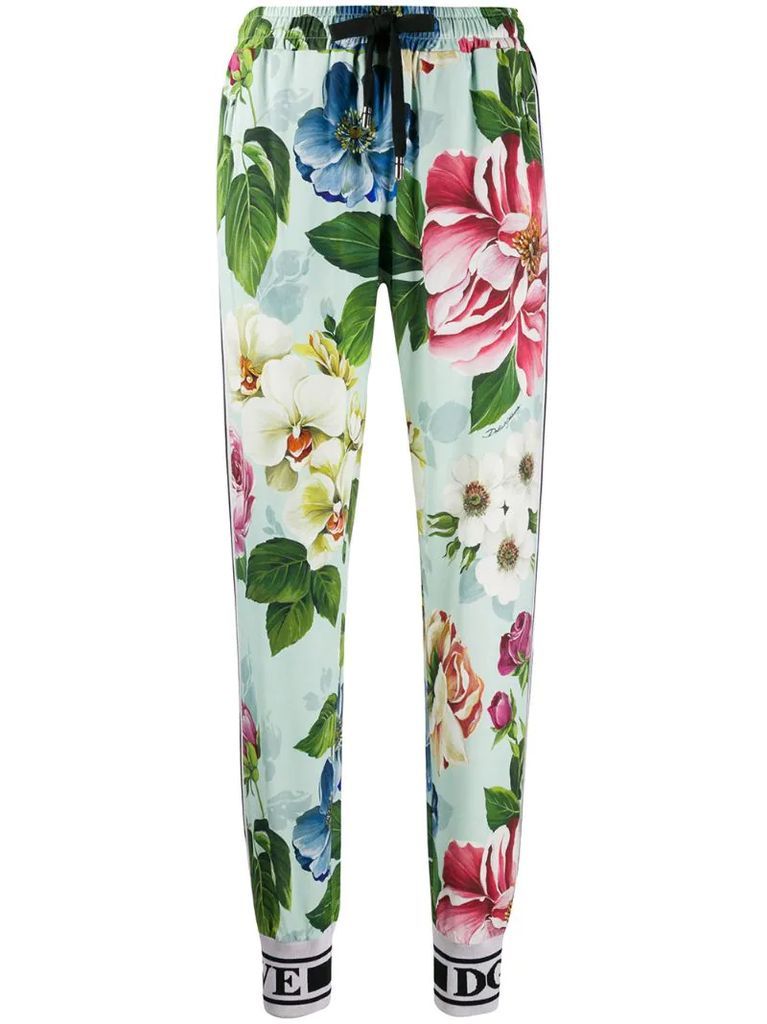 floral-print track pants