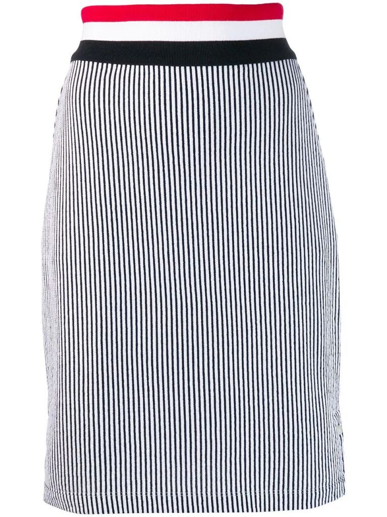 RWB-detail Seersucker skirt