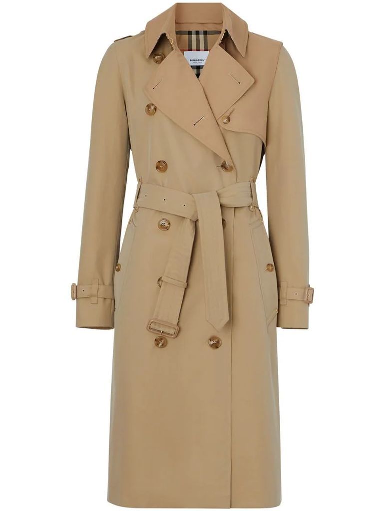 Two-tone Cotton Gabardine Trench Coat