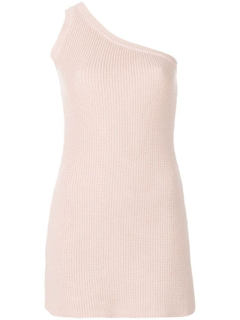 one-shoulder knit dress