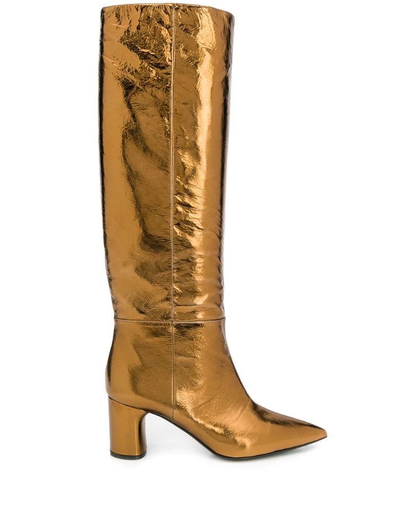 patent metallic boots