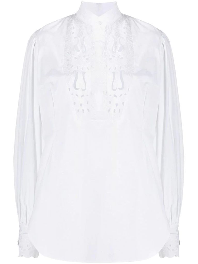 lace-panelled blouse