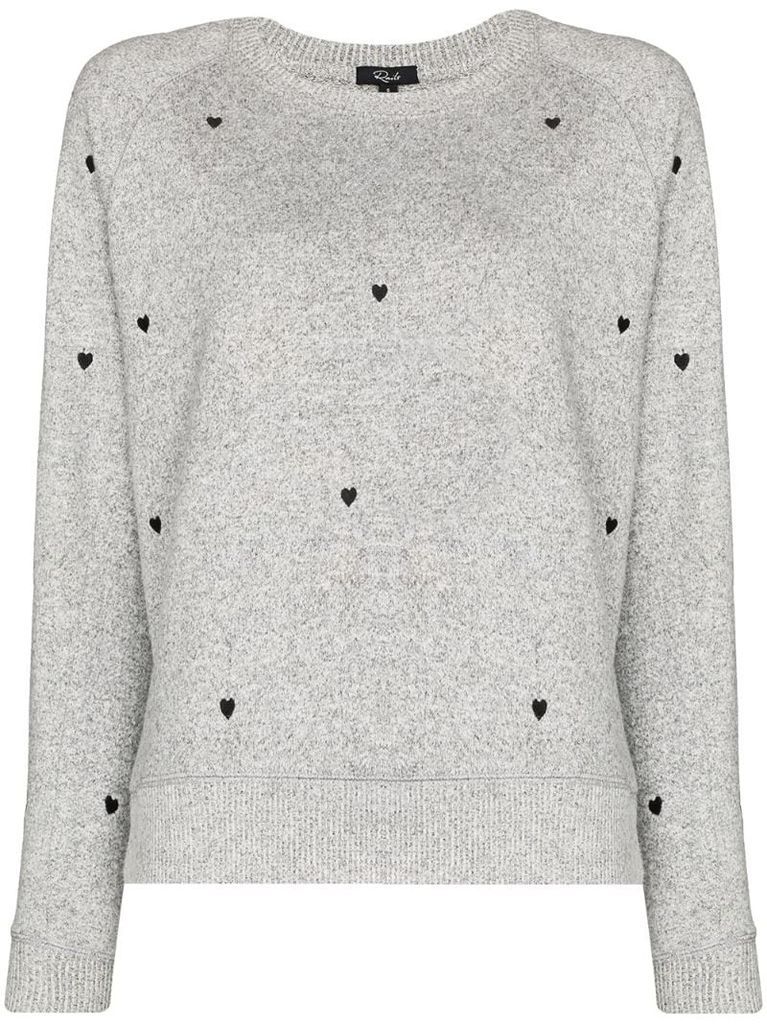 heart embroidered sweatshirt