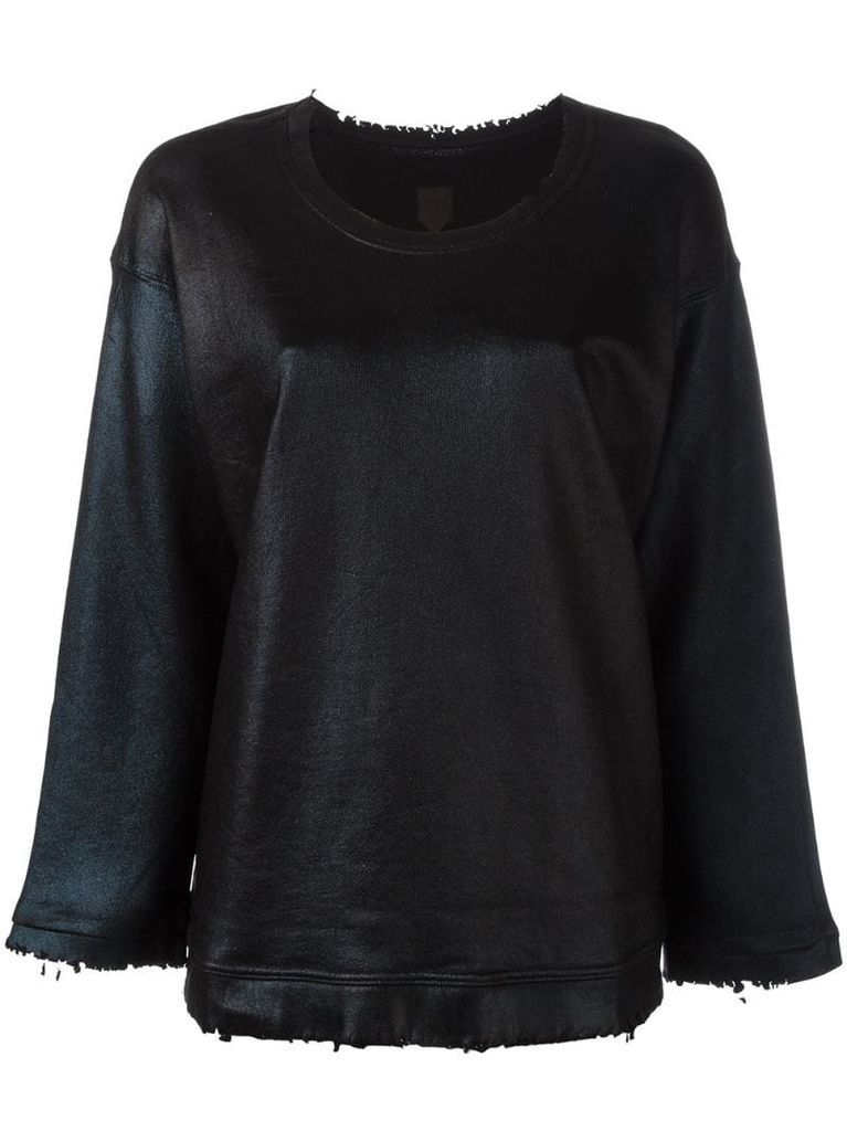 crew neck distressed jumper