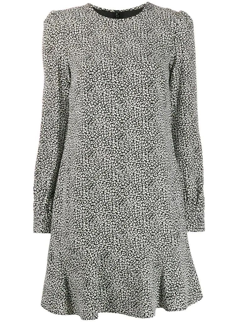 Cady leopard flounce dress
