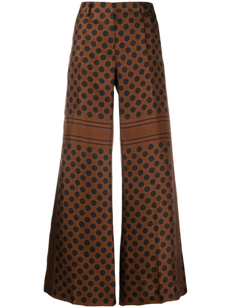 polka-dot print trousers
