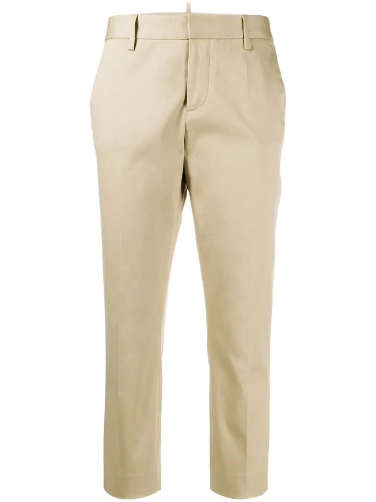 skinny-fit cropped chino trousers