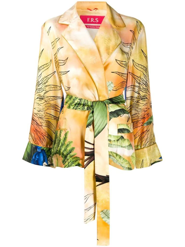 jungle-print silk jacket